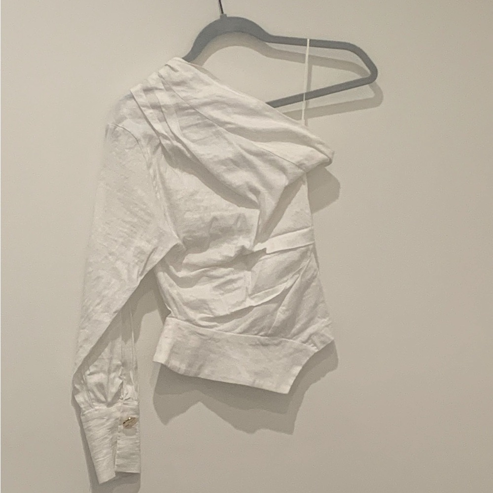 Zara one sleeved linen shirt